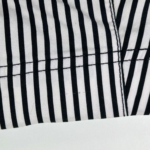 Chico's White & Black Pinstripe Print Cotton Crop Pants Cuffs Women's 2 US 12 - Picture 11 of 11